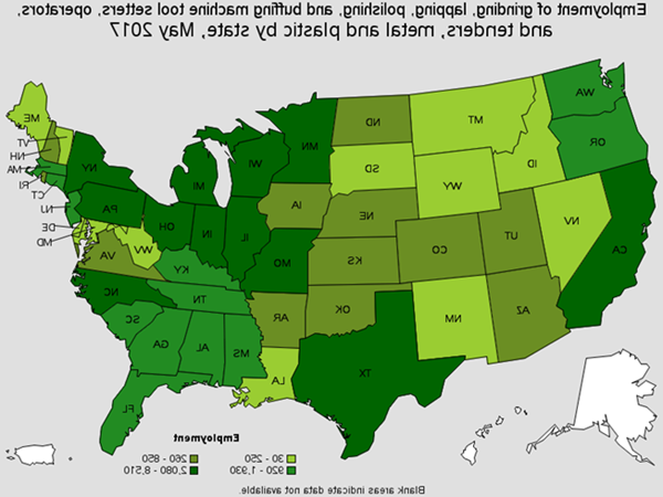 Employment of Grinding, Lapping, Polishing and Buffing Machine Tool Setters / Operators by State