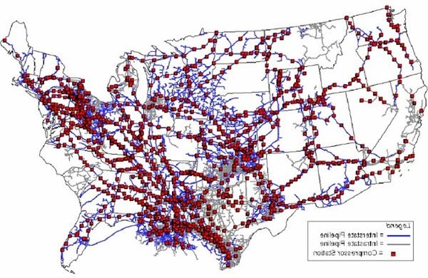 Visual Map of US Natural Gas pipelines
